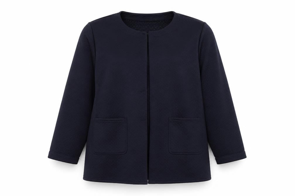Gabriella Vicenza Womens Blue Geometric  Overcoat Jacket Size 16