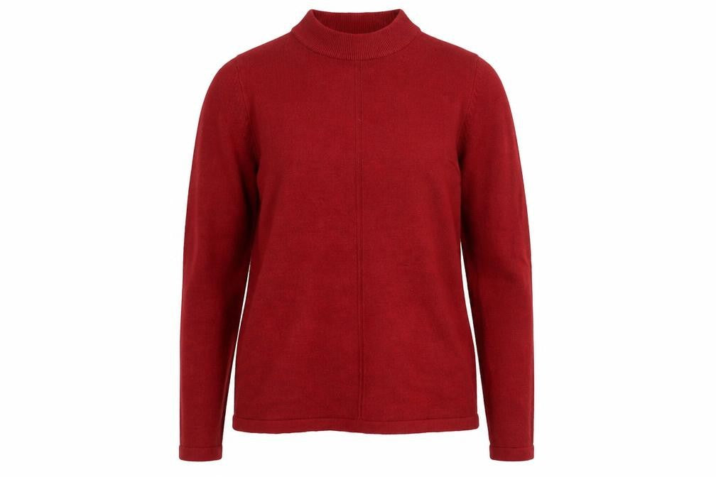 Front view of Marks & Spencer women’s red knit jumper, size UK 12