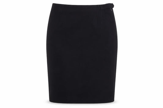 Front view of too women’s blue bandage skirt, size UK 10