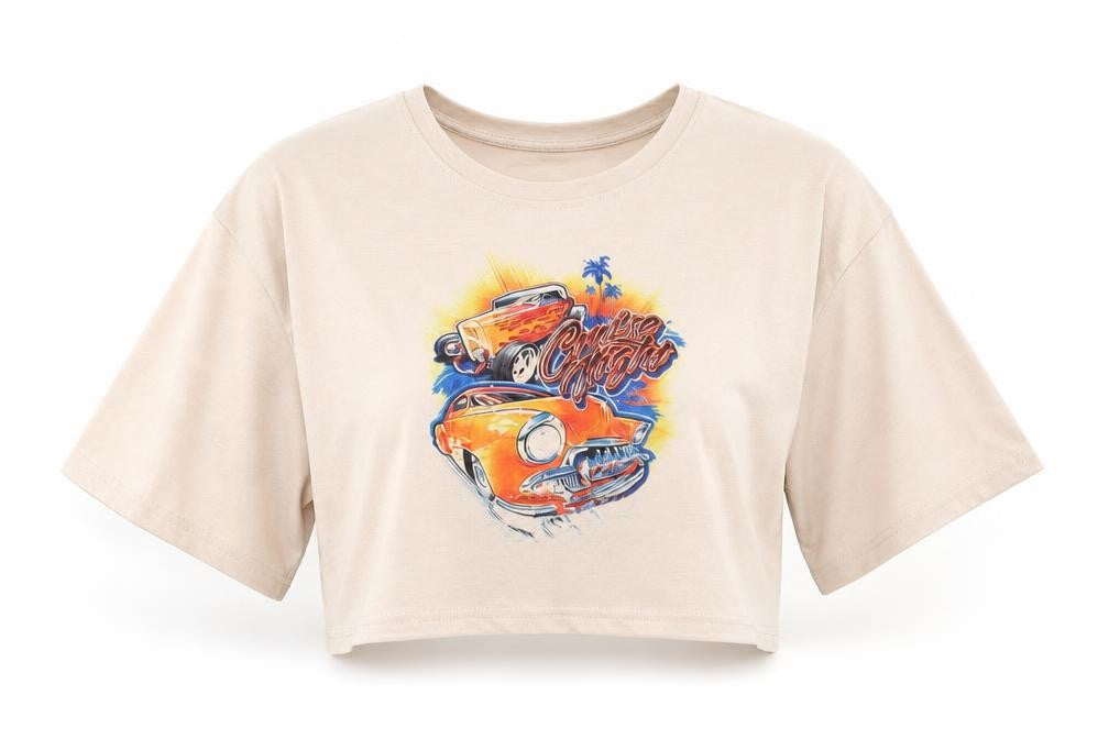 SheIn Womens Beige   Cropped T-Shirt Size S