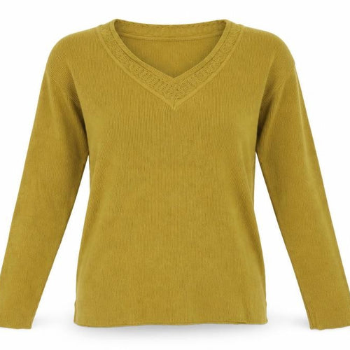 ANNE WEYBURN Womens Yellow   Pullover Jumper Size 12
