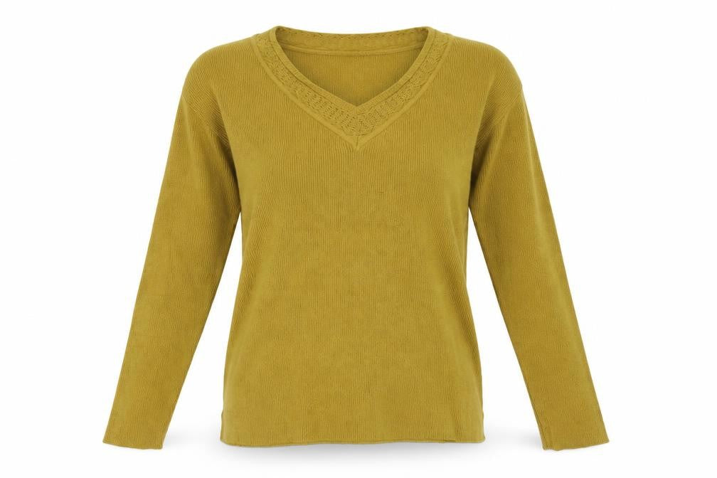 ANNE WEYBURN Womens Yellow   Pullover Jumper Size 12