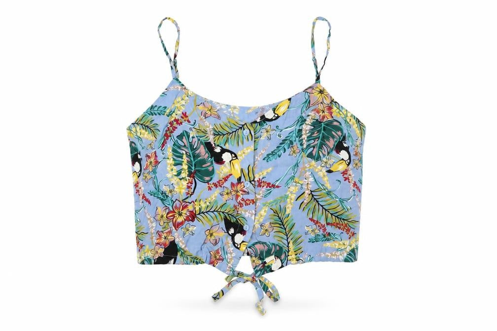 Clockhouse Womens Multicoloured Floral  Cropped Tank Size 10