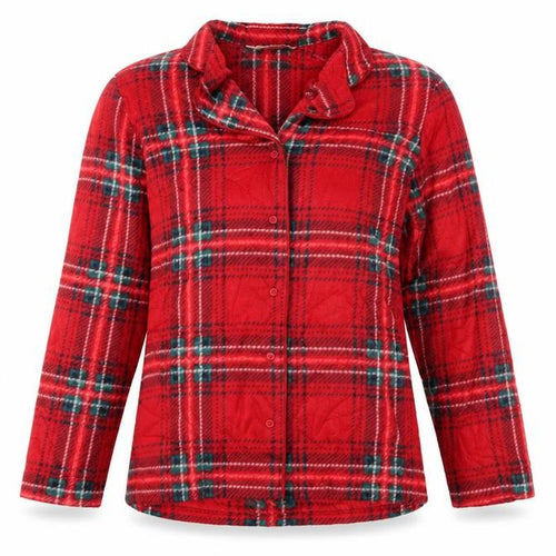 Marks and Spencer Womens Red Plaid  Top Pyjama Top Size M