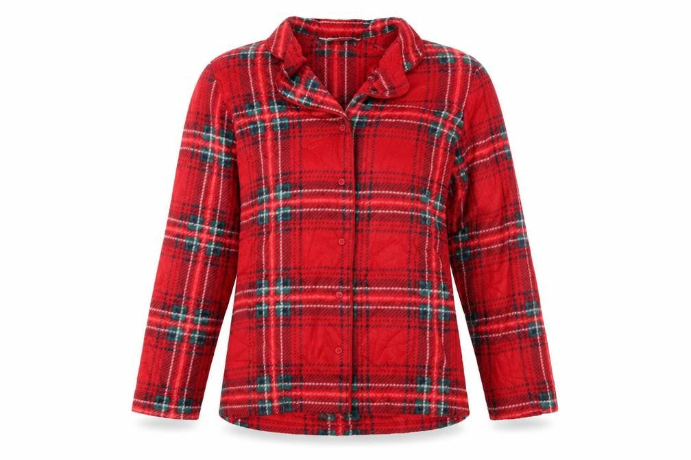 Marks and Spencer Womens Red Plaid  Top Pyjama Top Size M