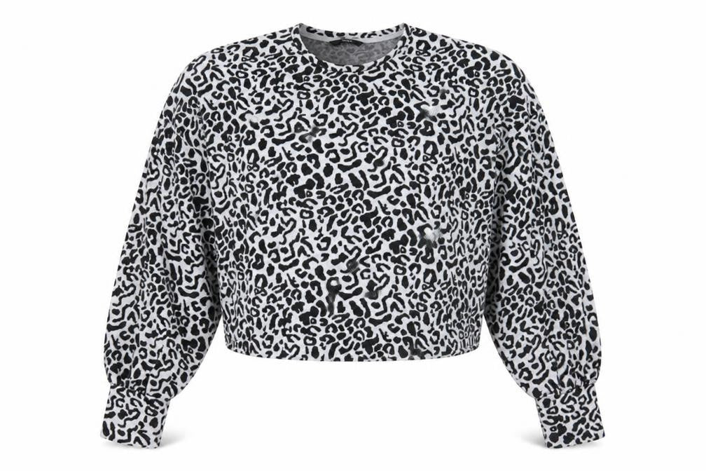 Front view of George women’s grey animal print jumper, size M