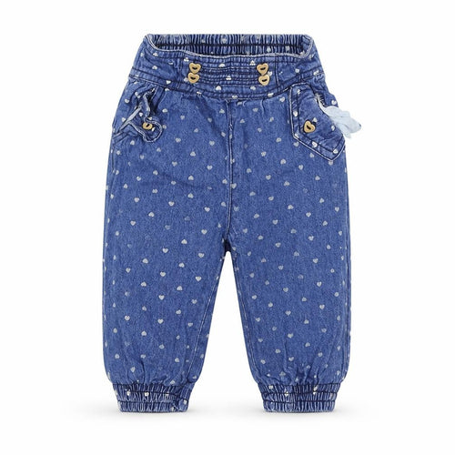Baby Girls Blue   Jogger Jeans Size 6-9 Months  - Elasticated Waist