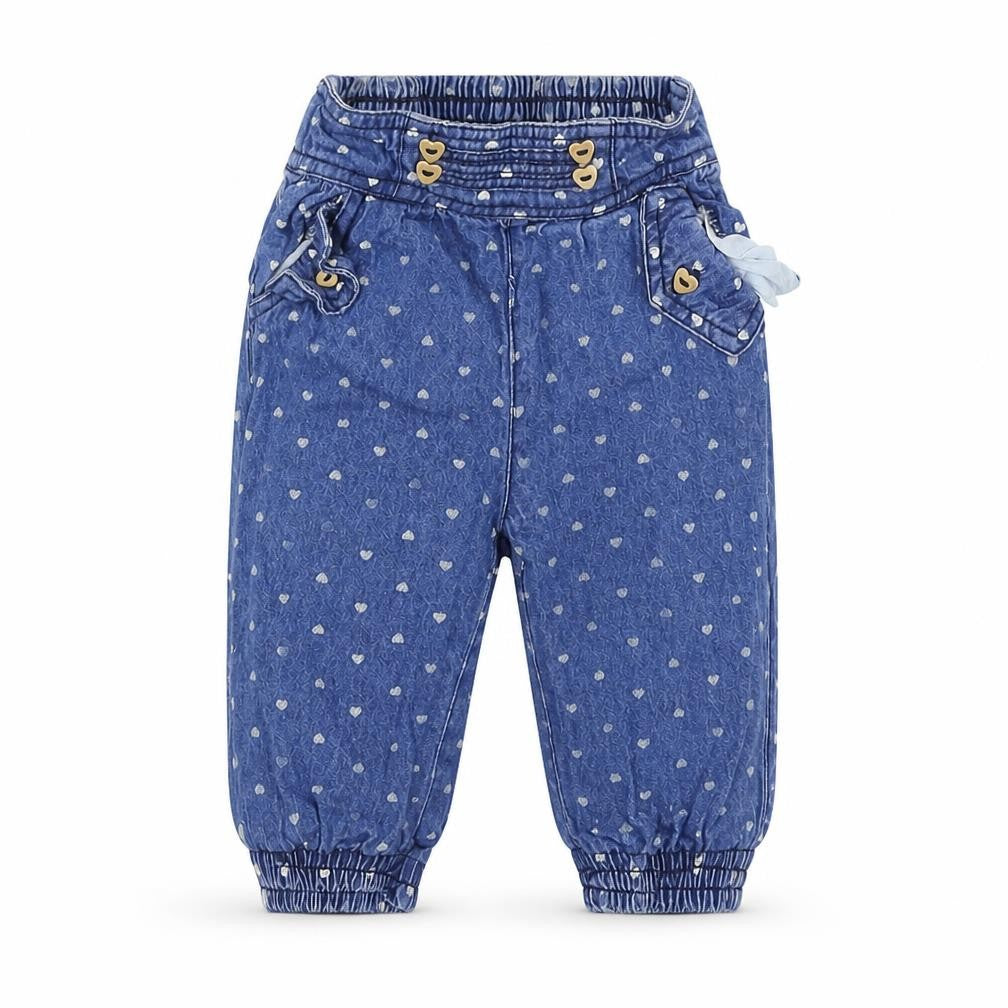 Baby Girls Blue   Jogger Jeans Size 6-9 Months  - Elasticated Waist
