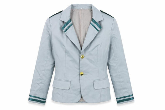 Front view of Preworn women’s blue striped jacket suit jacket, size S