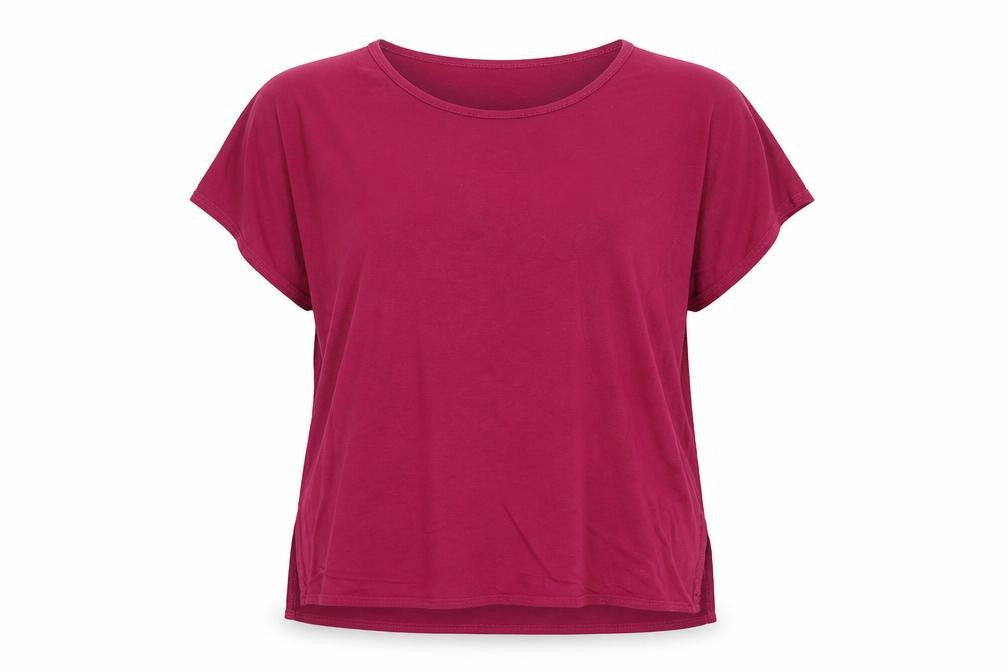 Front view of emilia women’s pink basic t-shirt, size XL