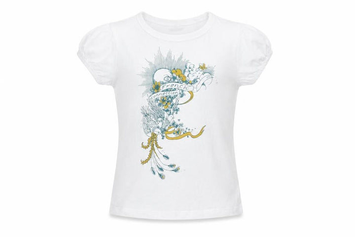 French Connection Girls White Basic T-Shirt Size 6 Years