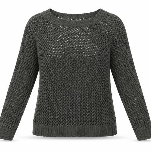 INTOWN Womens Green  Knit Pullover Sweatshirt Size S
