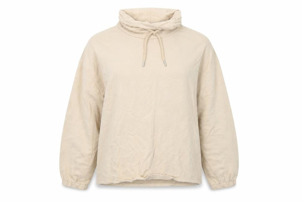 Front view of New Look women’s beige pullover sweatshirt, size M