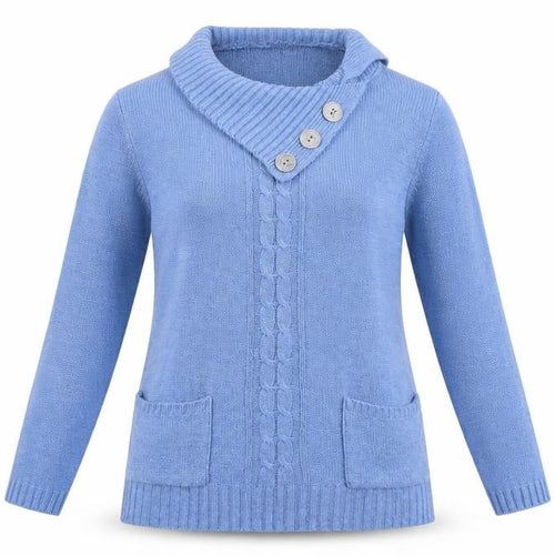 being casual Womens Blue  Knit Pullover Sweatshirt Size M