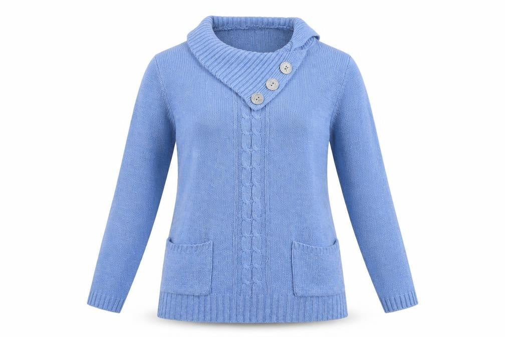 being casual Womens Blue  Knit Pullover Sweatshirt Size M
