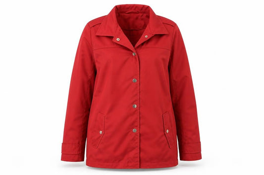 Front view of Zara women’s red jacket coat, size M