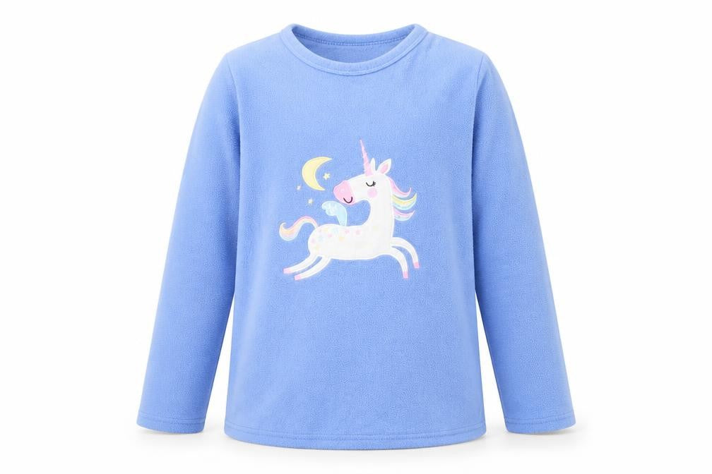 PJ Collections Girls Blue Solid Fleece Cami Pyjama Top Size 11 Years