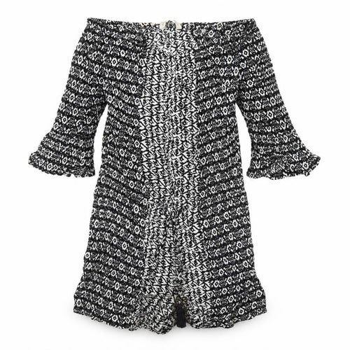 F&F Womens Black Geometric  Playsuit One-Piece Size 6