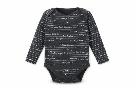 Front view of George Baby Grey Striped Babygrow One-Piece, size 18, Months