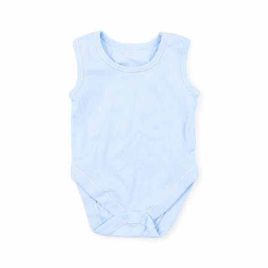 Front view of George Baby Blue Babygrow One-Piece, size 0-3, Months
