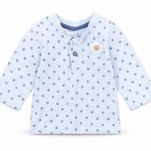 George Baby Blue Spotted  Basic T-Shirt Size 0-3 Months  - star detail