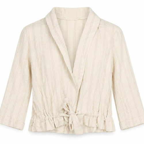 My Sunday Morning Womens Beige Striped  Jacket Blazer Size M