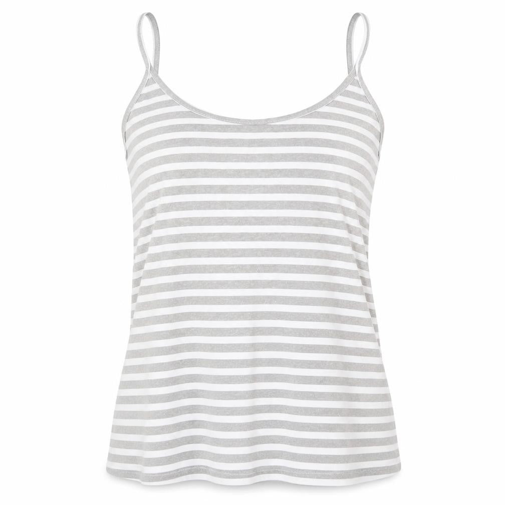 TISSAIA Womens Grey Striped  Basic Tank Size 10