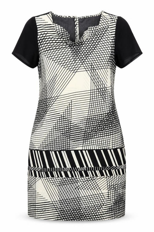 Front view of Next women’s multicoloured geometric a-line, size UK 14