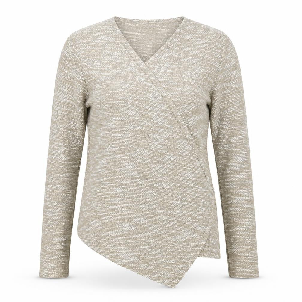 Front view of New Look women’s grey knit cardigan jumper, size L