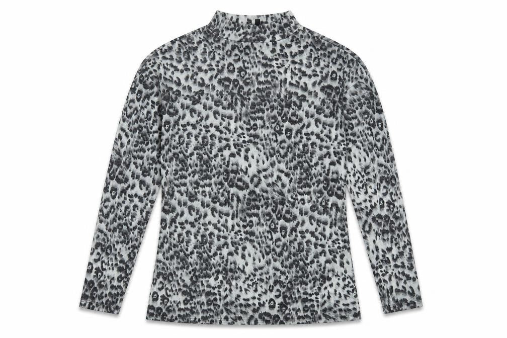 Front view of Pep&Co women’s grey animal print basic t-shirt, size UK 8