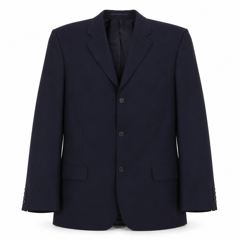 Front view of Pinstripe men’s blue jacket suit jacket, size 40