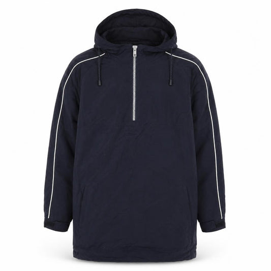 Front view of Gamegear men’s blue jacket coat, size S