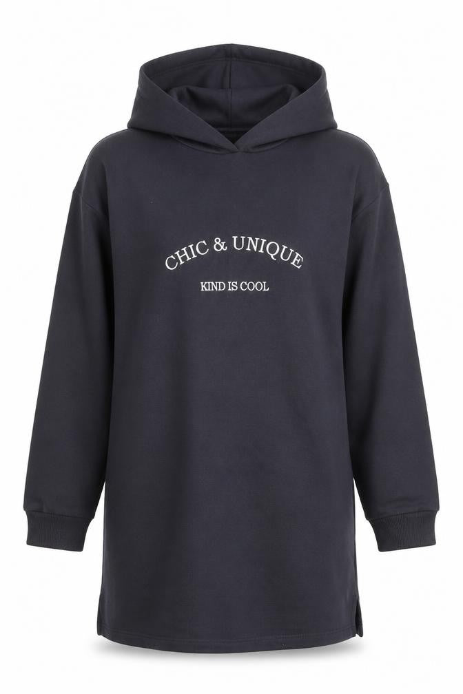 Front view of George girls’ grey pullover hoodie, size 8-9, years - chic & unique kind is cool