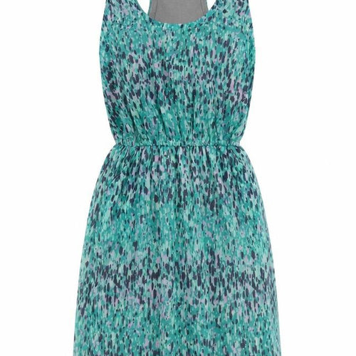 S Womens Blue Geometric Jersey Tank Dress  Size XS