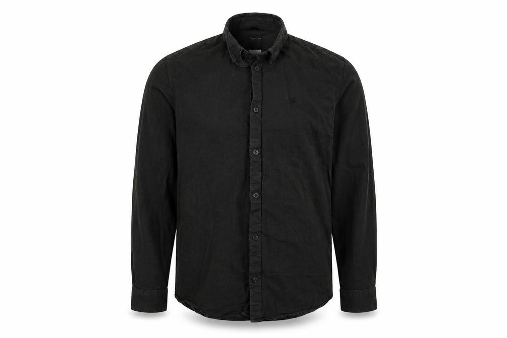 Front view of River Island men’s green button-up, size M