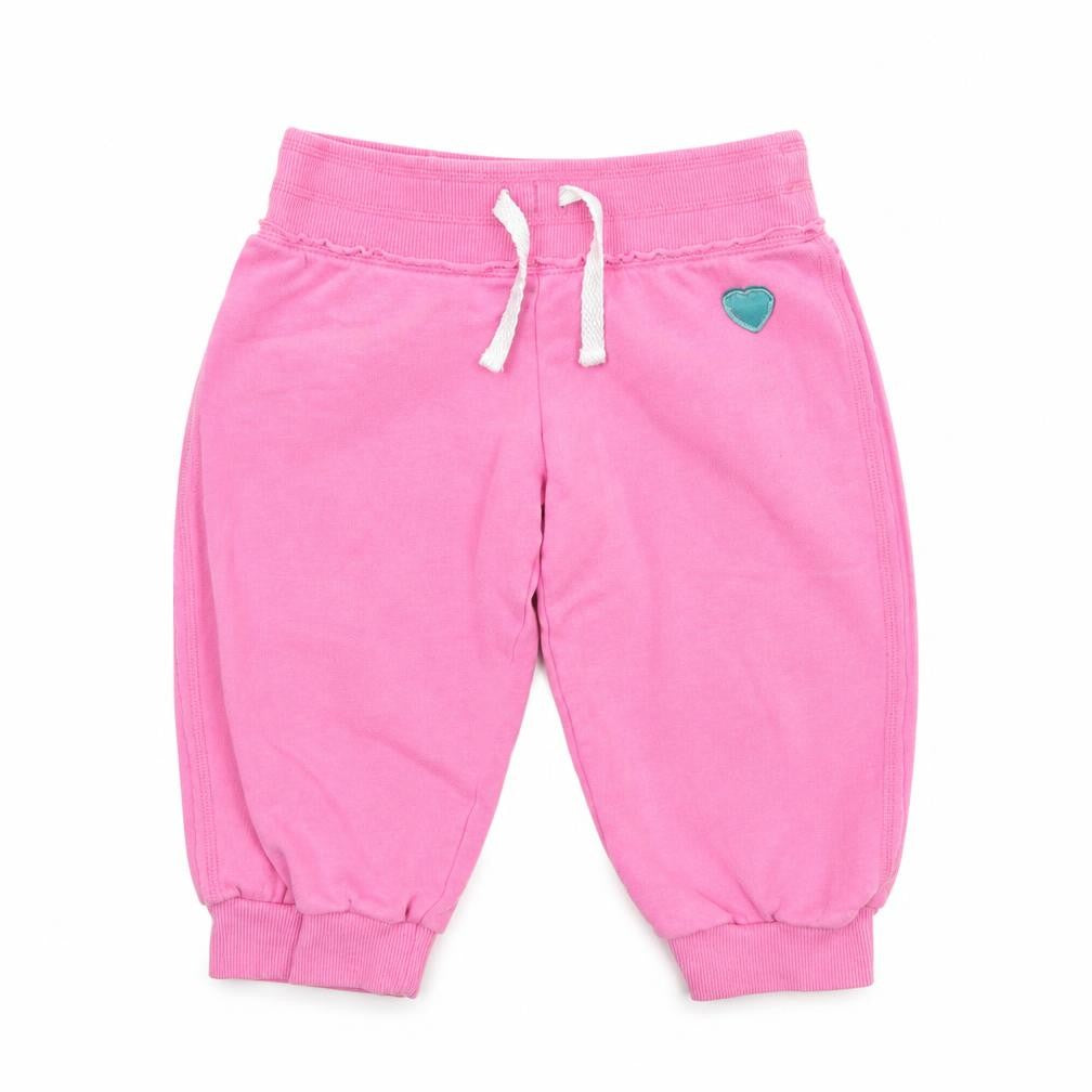 Front view of Next girls’ pink jersey jogger trousers, size 9, months
