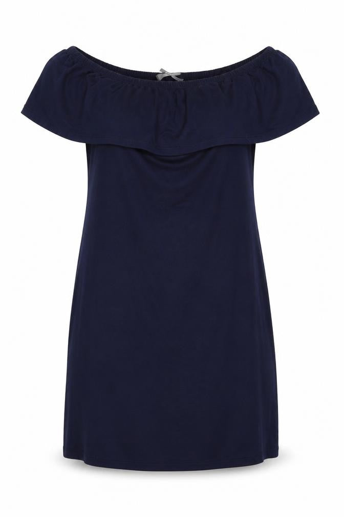 Front view of Primark women’s blue jersey slip dress, size UK 4