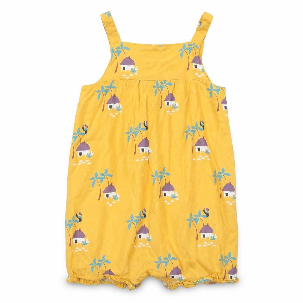 M&S Girls Yellow   Dungaree One-Piece Size 12-18 Months