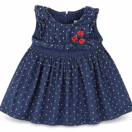 baby club Girls Blue Polka Dot  Fit & Flare  Size 9-12 Months