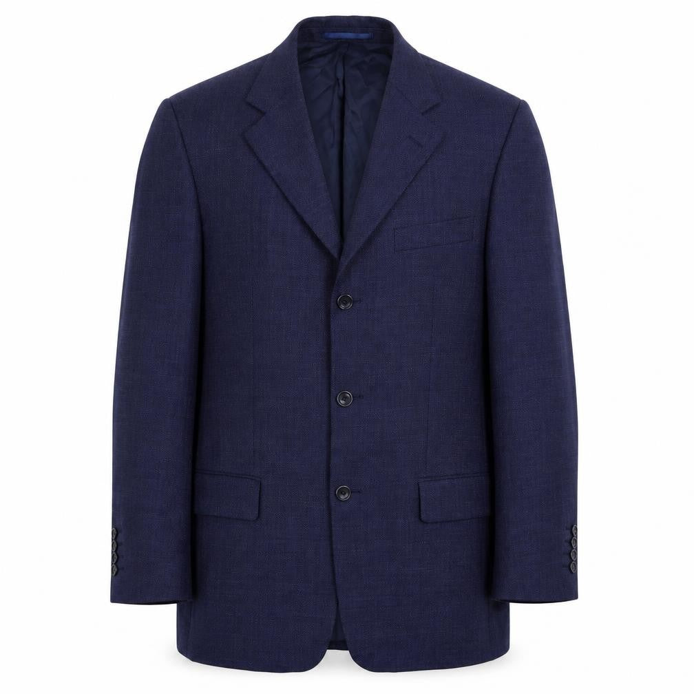 Front view of Koors & Son men’s blue jacket suit jacket, size 38