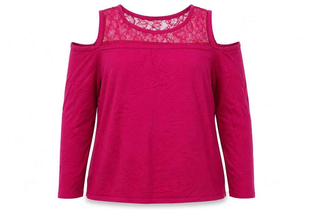 Front view of Matalan women’s pink knit jumper, size UK 12