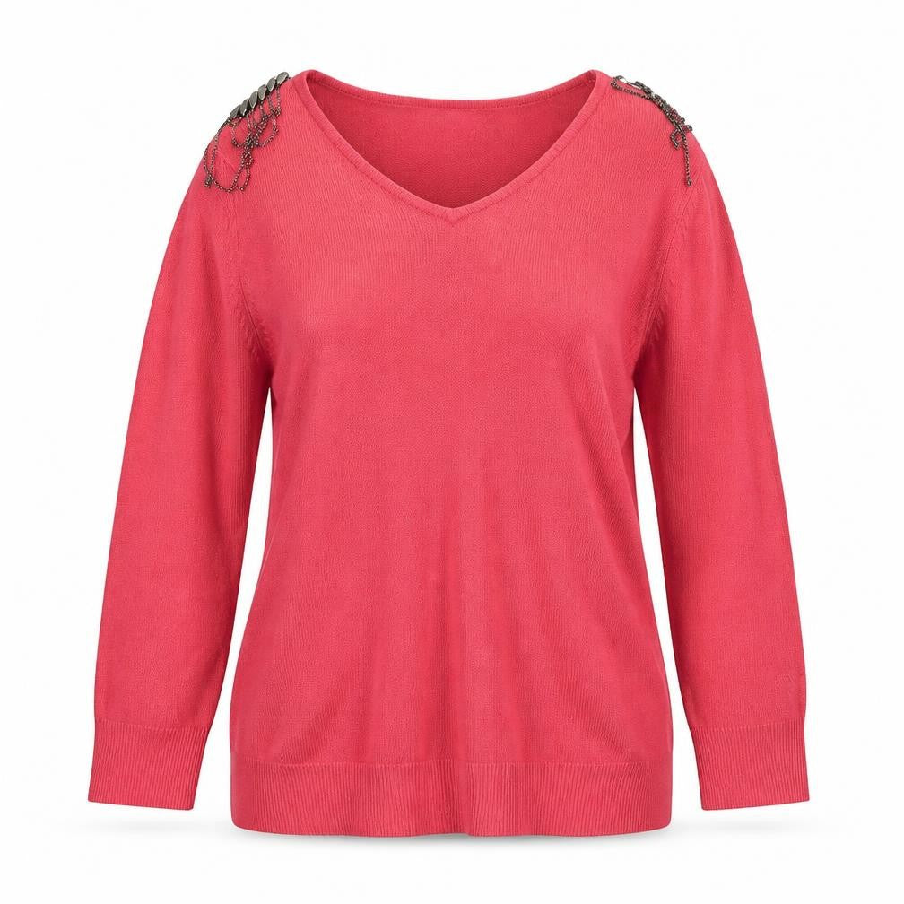 Front view of Klass women’s pink knit jumper, size L