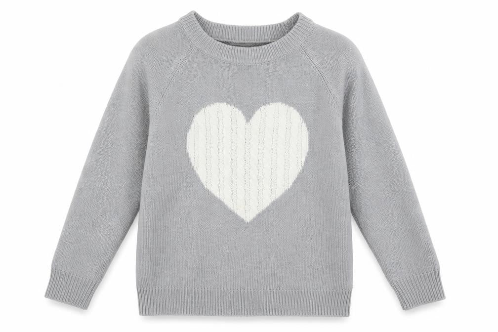 Front view of Preworn women’s grey knit jumper, size M