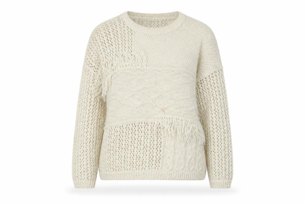 Front view of F&F women’s ivory jumper, size UK 10