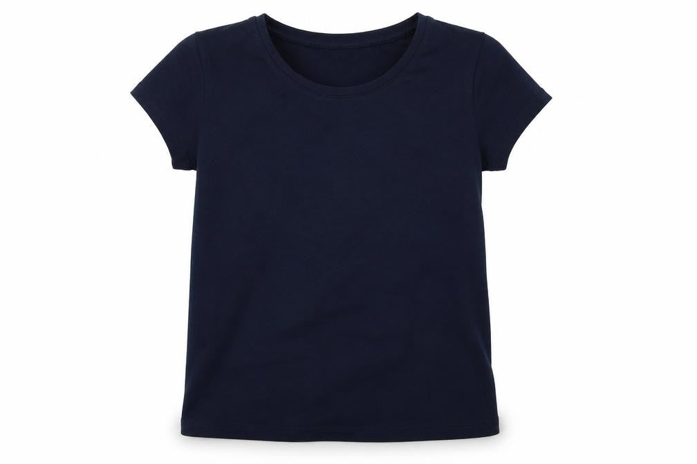 Front view of H&M boys’ blue basic t-shirt, size 8, years