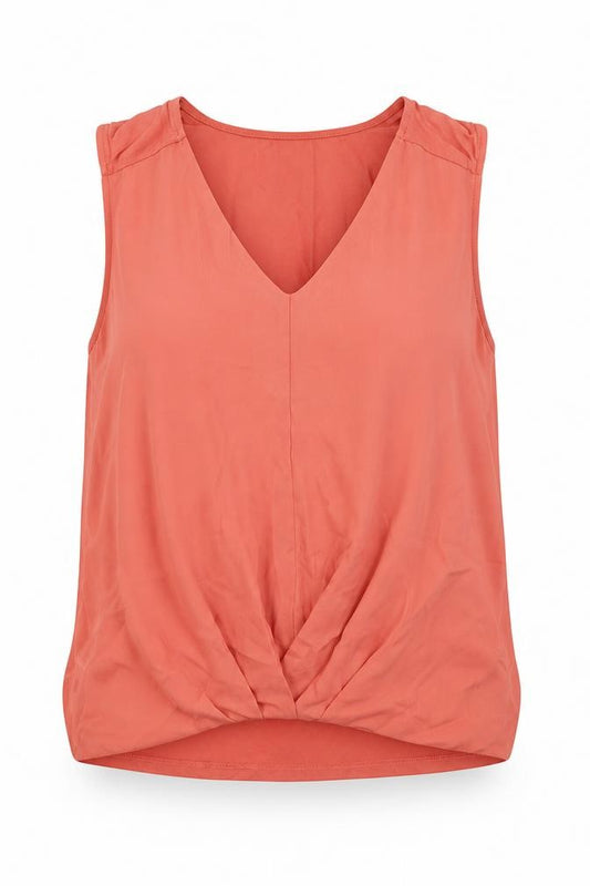Front view of Select women’s orange basic tank, size UK 12