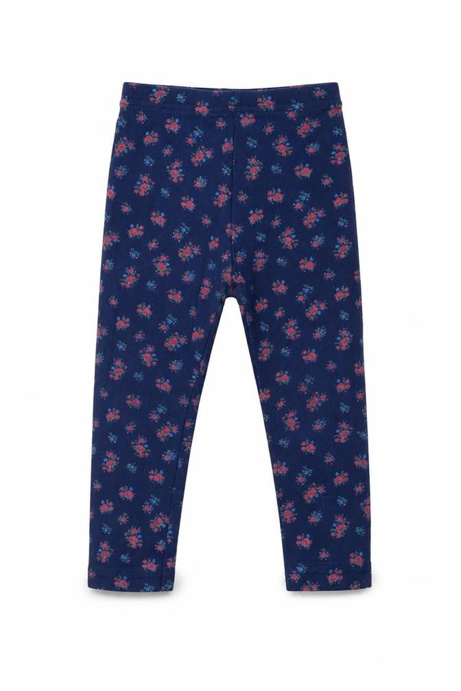 Front view of Primark girls’ blue polka dot pyjama pants, size 2, years