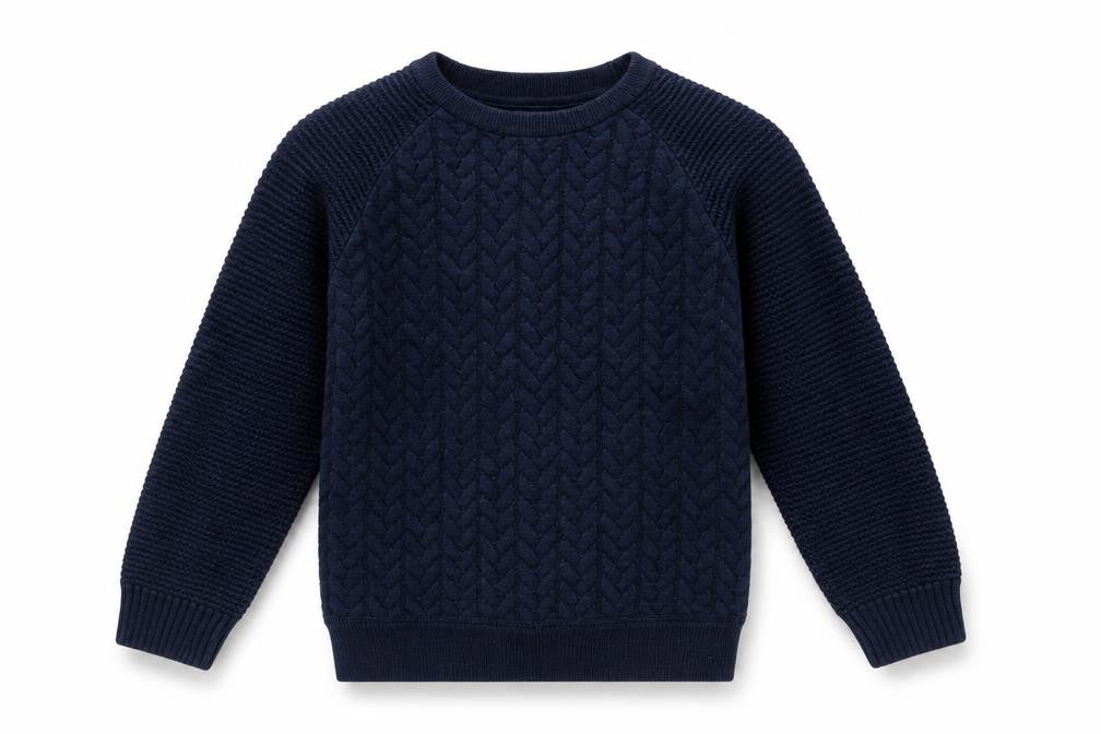 Front view of F&F boys’ blue pullover sweatshirt, size 6-7, years