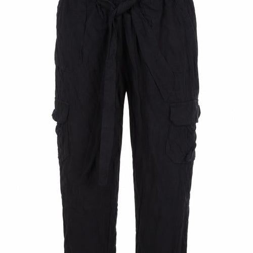 Chocolate USA Womens Black   Capri Trousers Size S L21.5 in