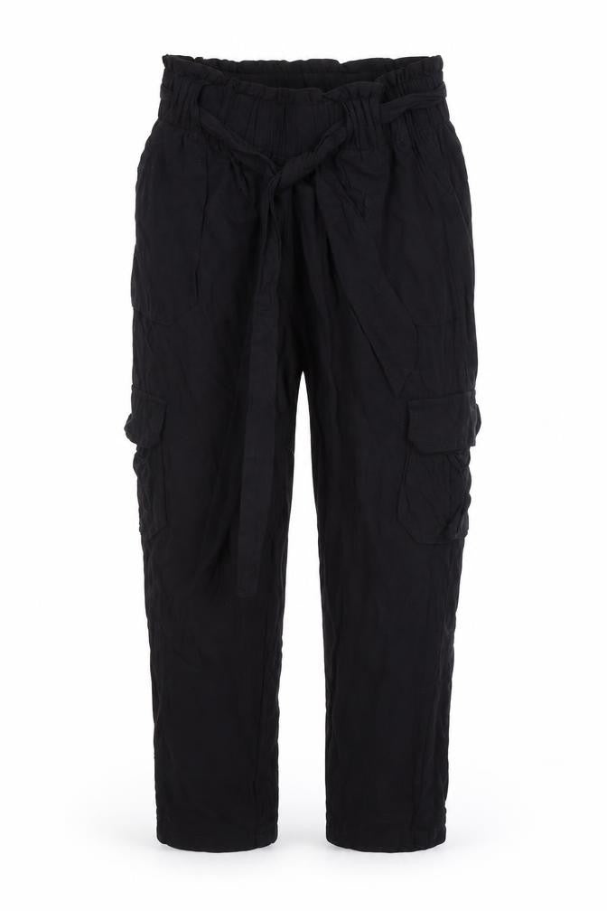Chocolate USA Womens Black   Capri Trousers Size S L21.5 in
